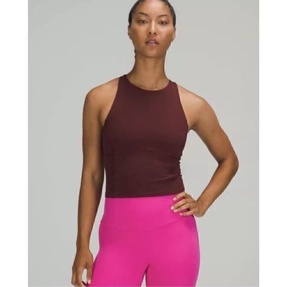 Lululemon Key To Balance Yoga Tank Top Black Crop Built in Bra Size 2 Athletic G - Picture 3 of 8